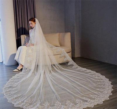 Véu de noiva longo ou tradicional Véu de noiva longo ou tradicional